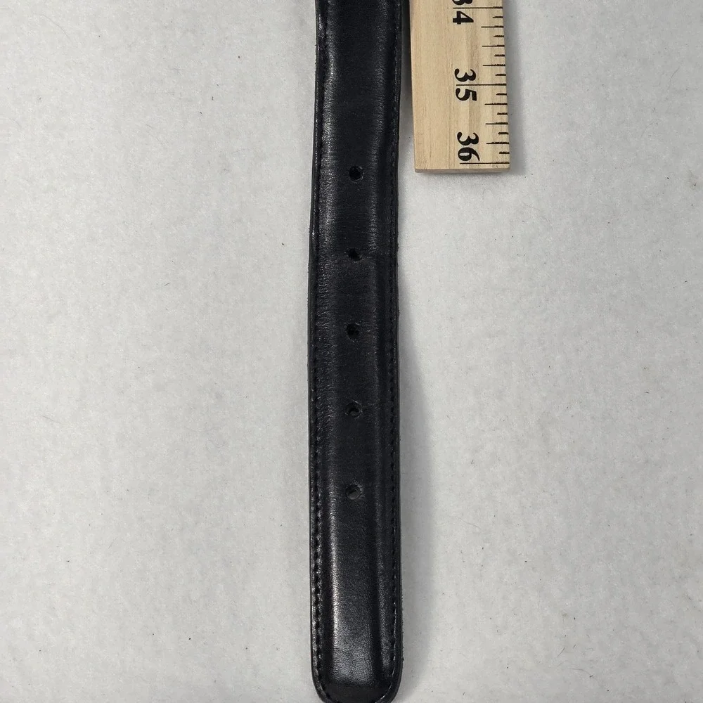 Vintage Black Full Grain Cowhide Leather Belt 1
